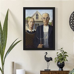Quadro Decorativo Pinturas American Gothic by Grant Wood