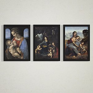 Quadro Decorativo Pinturas Trio Leonardo da Vinci