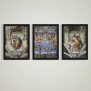 Quadro Decorativo Pinturas Trio Michelangelo