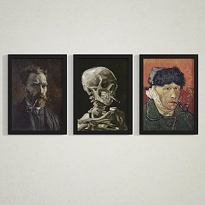 Quadro Decorativo Pinturas Trio Vicent Van Gogh