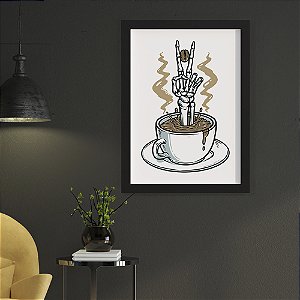 Quadro Decorativo Street Art Coffe Skull