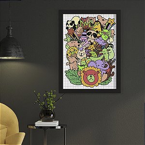 Quadro Decorativo Street Art Doodle Animals