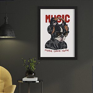 Quadro Decorativo Street Art Music Dog