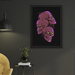 Quadro Decorativo Street Art Three Skull