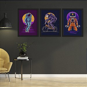 Quadro Decorativo Street Art Trio Astronalta