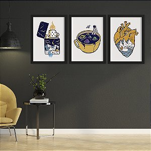 Quadro Decorativo Street Art Trio Fire Word