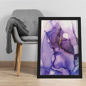 Quadro Decorativo Alcohol Ink Purple