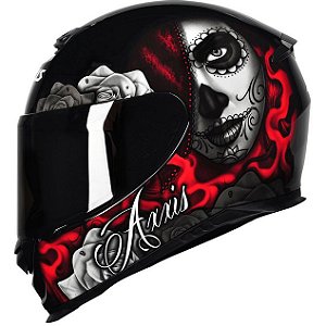 Capacete Axxis Eagle Lady Catrina Vermelho