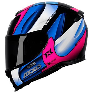 Capacete Axxis Eagle Tecno Gloss Black Pink Blue