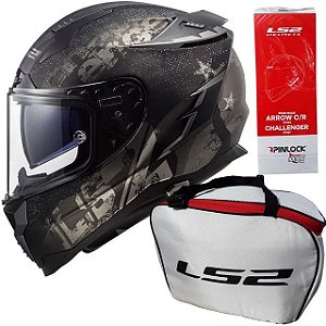 Capacete Ls2 Challenger Flex Preto Fosco