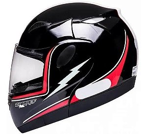 Capacete zarref v4 flash preto vermelho