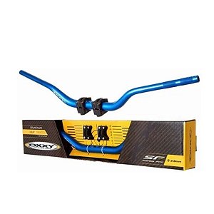 Guidão Oxxy Fat Bar Alto Azul Com Adaptador