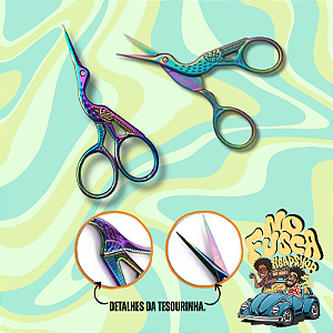 TESOURA DE METAL GARÇA FURTA COR