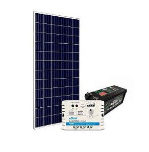Kit Energia Solar Off Grid c/ Bateria 155Wp - até 488Wh/dia