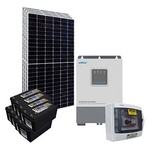 Kit Nobreak Solar Off Grid 1,39kWp c/ Bateria Solar