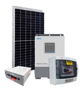 Kit Nobreak Solar Off Grid 1,39kWp c/ Bateria de Lítio
