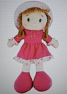 Boneca Chapeu e Vestido 50cm