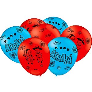 Balão Azul/Vermelho Festa Junina