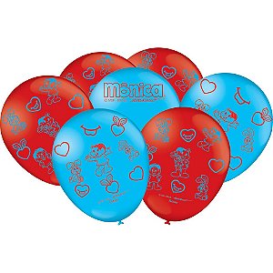 Balão Azul/Vermelho Mônica