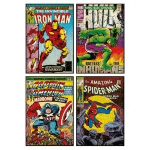 Cartaz Decorativo Marvel Quadrinhos 4UN