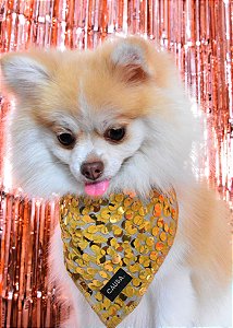 Bandana Pet de Paetê Dourado