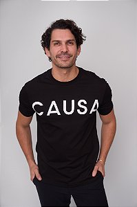 Camiseta Preta Silkada Horizontal Oversized CAUSA