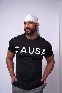 Camiseta Preta Silkada Horizontal Oversized CAUSA