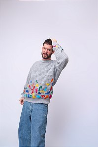 Moletom Matelassê TETRIS Oversized - Coleção CAUSANDO SORTE