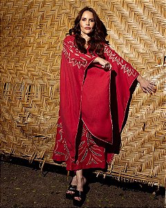 Kaftan Longo Em Tecido Collab Rosá