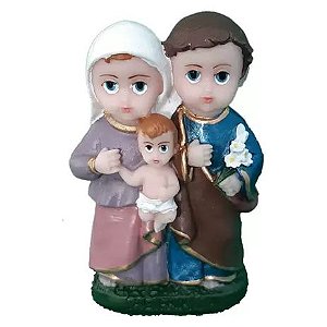 Imagem Sagrada Familia 8cm Resina Infantil Baby