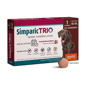 Antipulgas Simparic Trio 72 mg para Cães 40,1-60 kg