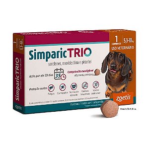 Antipulgas Simparic Trio 12mg para Cães 5,1-10kg