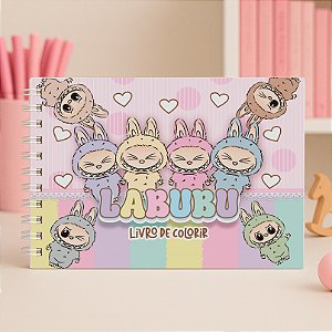 Caderno de Colorir Personalizado Labubu 50 Desenhos