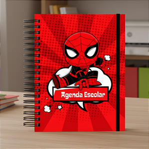 Agenda Escolar Personalizada Homem Aranha Preto