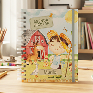 Agenda Escolar Personalizada Fazendinha