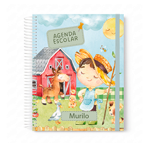 Agenda Escolar Personalizada Menino na Fazenda