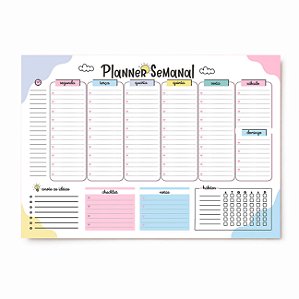 Planner Semanal de Mesa Candy Color Bloco 100 Fls