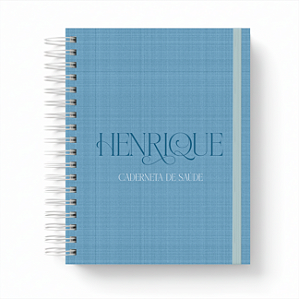 Caderneta de Saúde Personalizada Controle de Vacinas Linho Azul