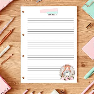 Refil de Fichário Padrão Tilibra 96Fls Menina Anne