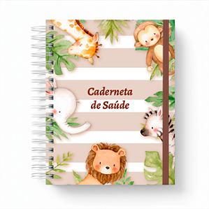 Caderneta de Saúde Personalizada Controle de Vacinas Safari Marrom
