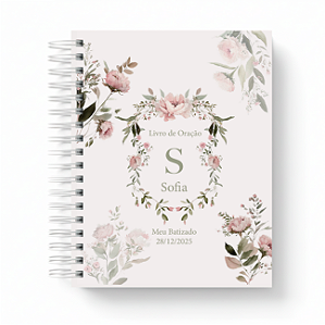 Livro de Oração Com Mini Terço Alfabeto Floral