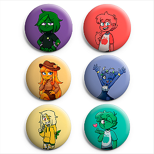 Bottons Desenho Mundo Torajo Broche De 4,5cm (6 Unidades)