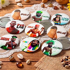 Botton Colecionável Tipo Alfinete Orixás Masculinos Coleção 3D