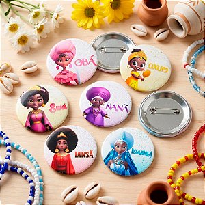 Botton Colecionável Tipo Alfinete Orixás Femininos Coleção 3D
