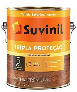 SUVINIL VERNIZ TRIPLA PROTEÇÃO BASE SOLVENTE BRILHANTE 3,6L CANELA