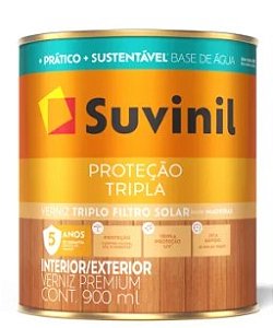 SUVINIL VERNIZ TRIPLA PROTEÇÃO BASE ÁGUA BRILHANTE 0,9L NATURAL