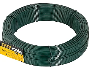 ARAME GALVANIZADO REVESTIDO PVC VERDE BWG 18 1KG VONDER