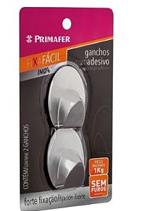 Gancho adesivo fix inox 2pc primafer