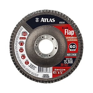 DISCO ABRASIVO FLAP 115MM G60 ZIRCONIA ATLAS