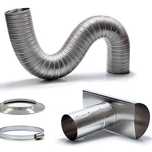 KIT CHAMINÉ PARA AQUECEDOR A GÁS ALUMÍNIO FLEXÍVEL 1,5M X 60MM